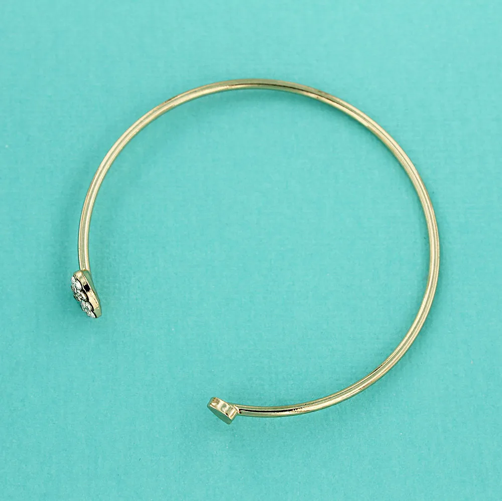 Gold Tone Cuff Bangle - 60mm ID - 1 Bangle - N416