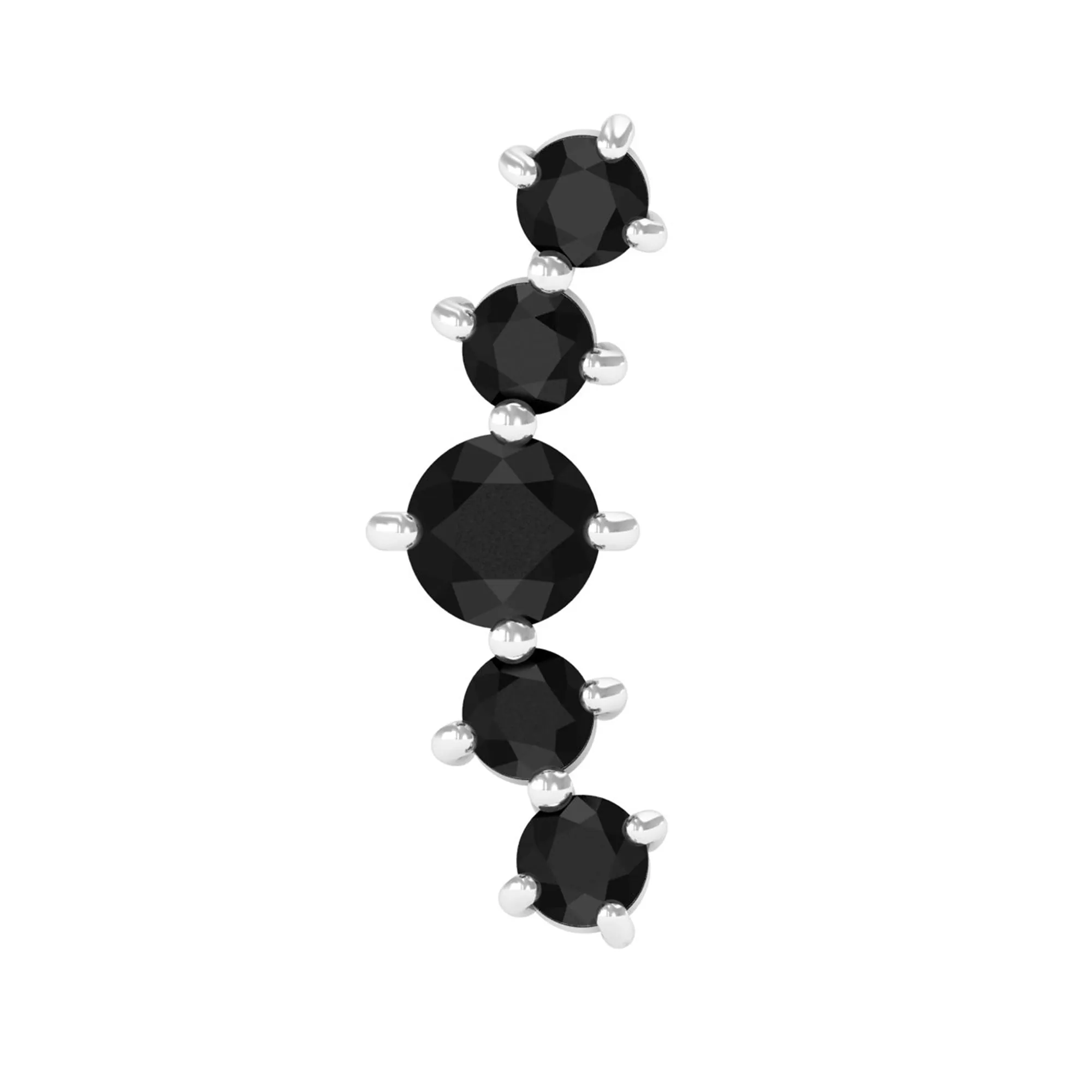 Graduated Style Black Onyx Crawler Earring