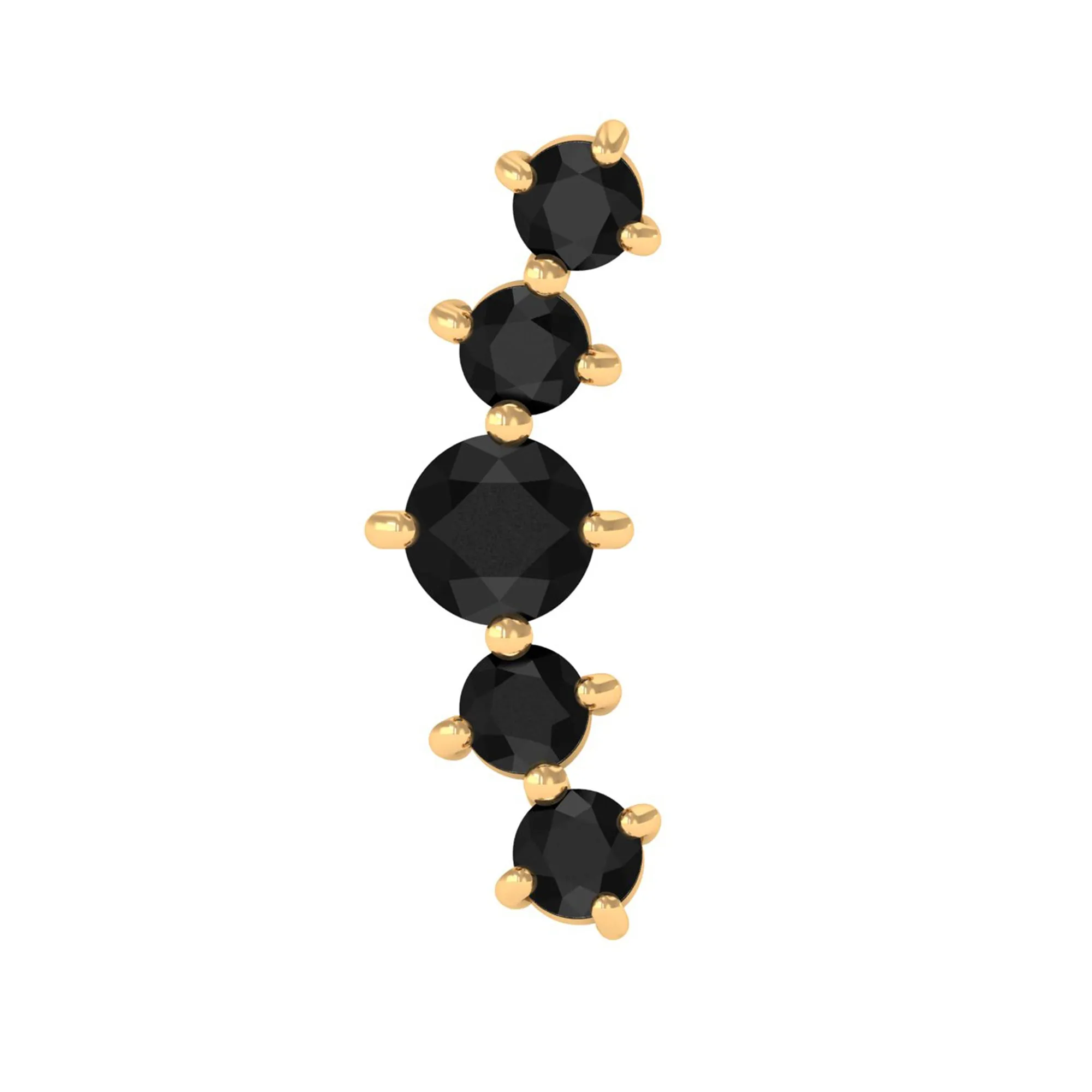 Graduated Style Black Onyx Crawler Earring