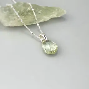 Green Amethyst Necklace Sterling Silver