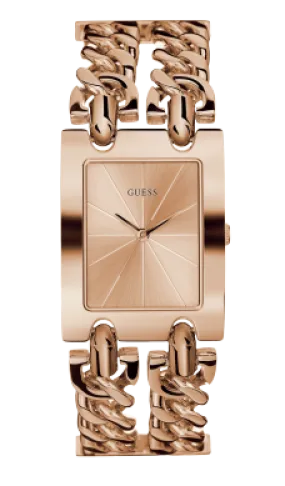 Guess U1117L3 Mod Heavy Metal Rose Gold Stainless Steel Chain Strap Women Watches