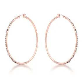 Gwen Large CZ Rose Gold Hoop Earrings