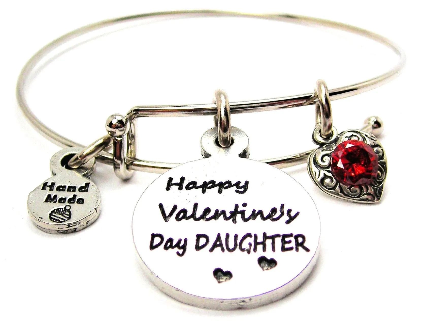 Happy Valentines Day Daughter Bangle Bracelet