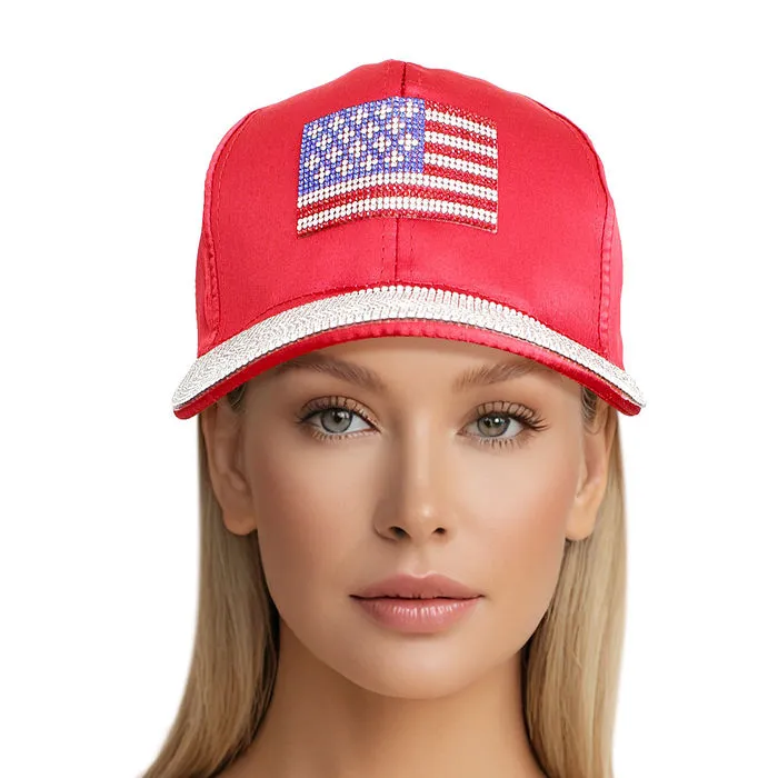 Hat Canvas American Flag Baseball Cap Women