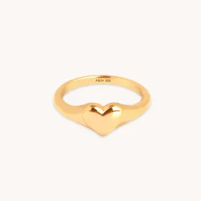 Heart Signet Ring in Gold