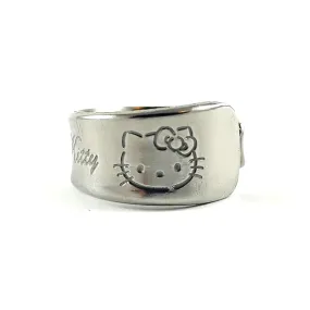 Hello Kitty Script Stainless Steel Spoon Ring