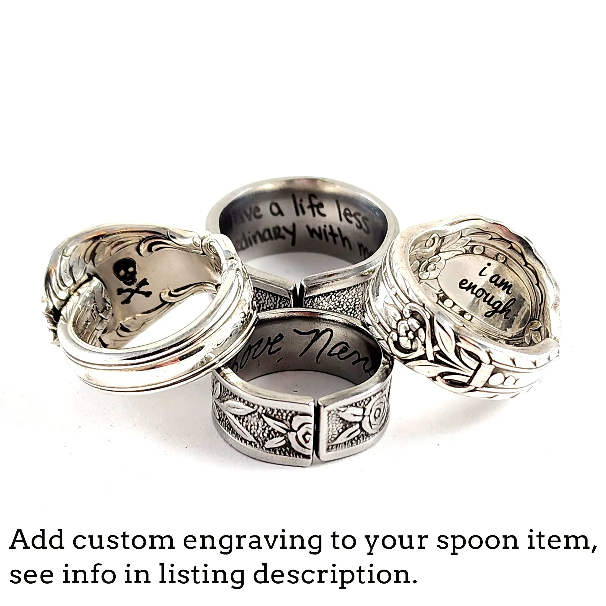 Hello Kitty Script Stainless Steel Spoon Ring