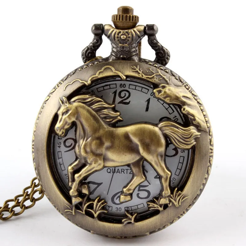 Horse Pocket Watch Necklace