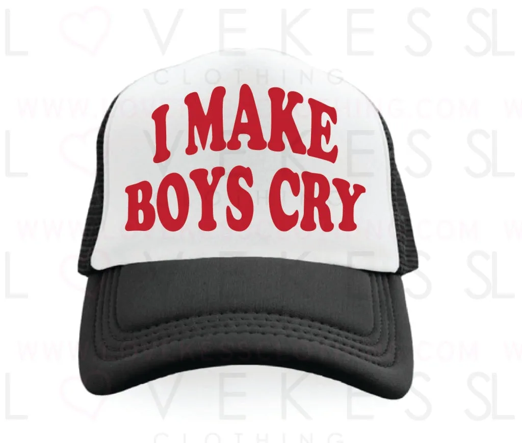 I Make Boys Cry College Custom Trucker Hat