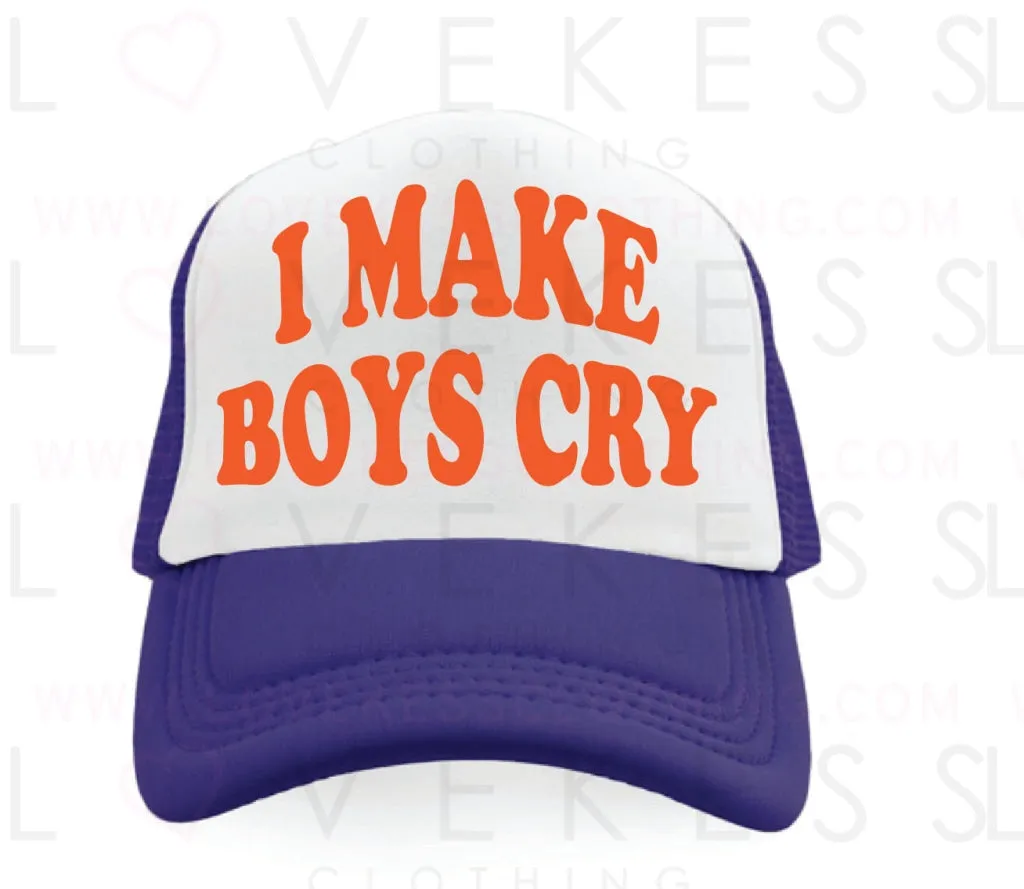 I Make Boys Cry College Custom Trucker Hat