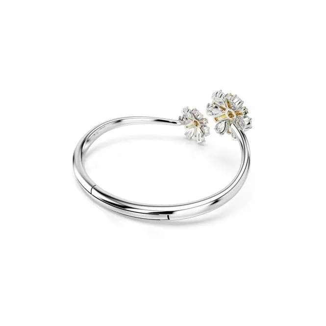 Idyllia Yellow Rhodium Plated Flower Bangle 5679937