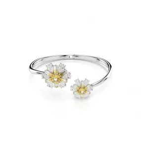 Idyllia Yellow Rhodium Plated Flower Bangle 5679937