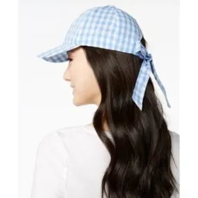 Inc International Concepts Gingham Bow-Back Baseball Cap (Light Blue, One Size)