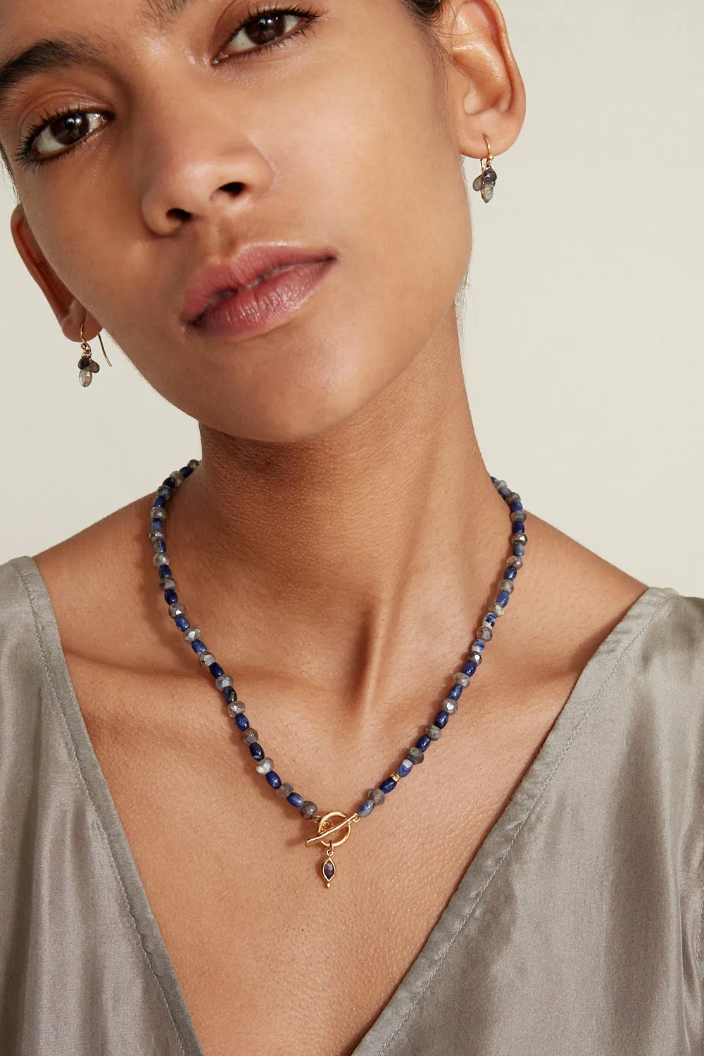 Indira Toggle Necklace Sodalite Mix