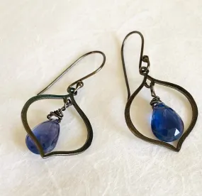 Iolite Drop Silver Earrings