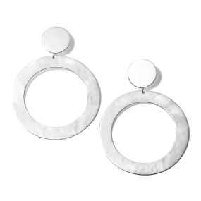 Ippolita Sterling Silver Classico Crinkle Open Circle Snowman Earrings