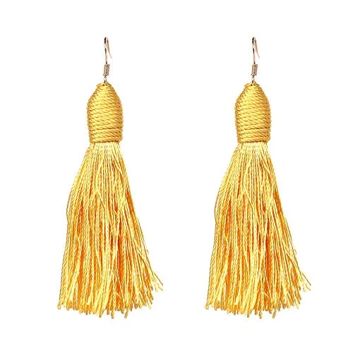 JUJIA 2017 trendy statement fashion earrings rope tassel stud MULTICOLOURED POMPOM EARRINGS women jewelry Fringing earrings