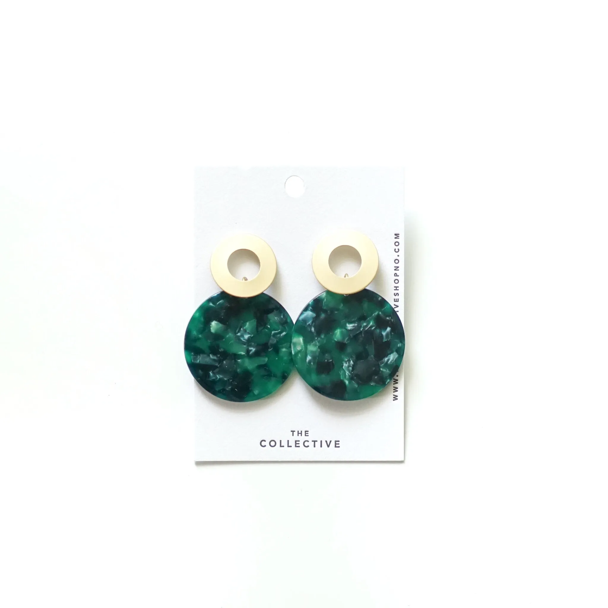 Jules - Acetate w/Matte Gold Circle Studs Earrings