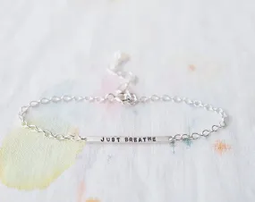 Just Breathe Tiny Bar Bracelet