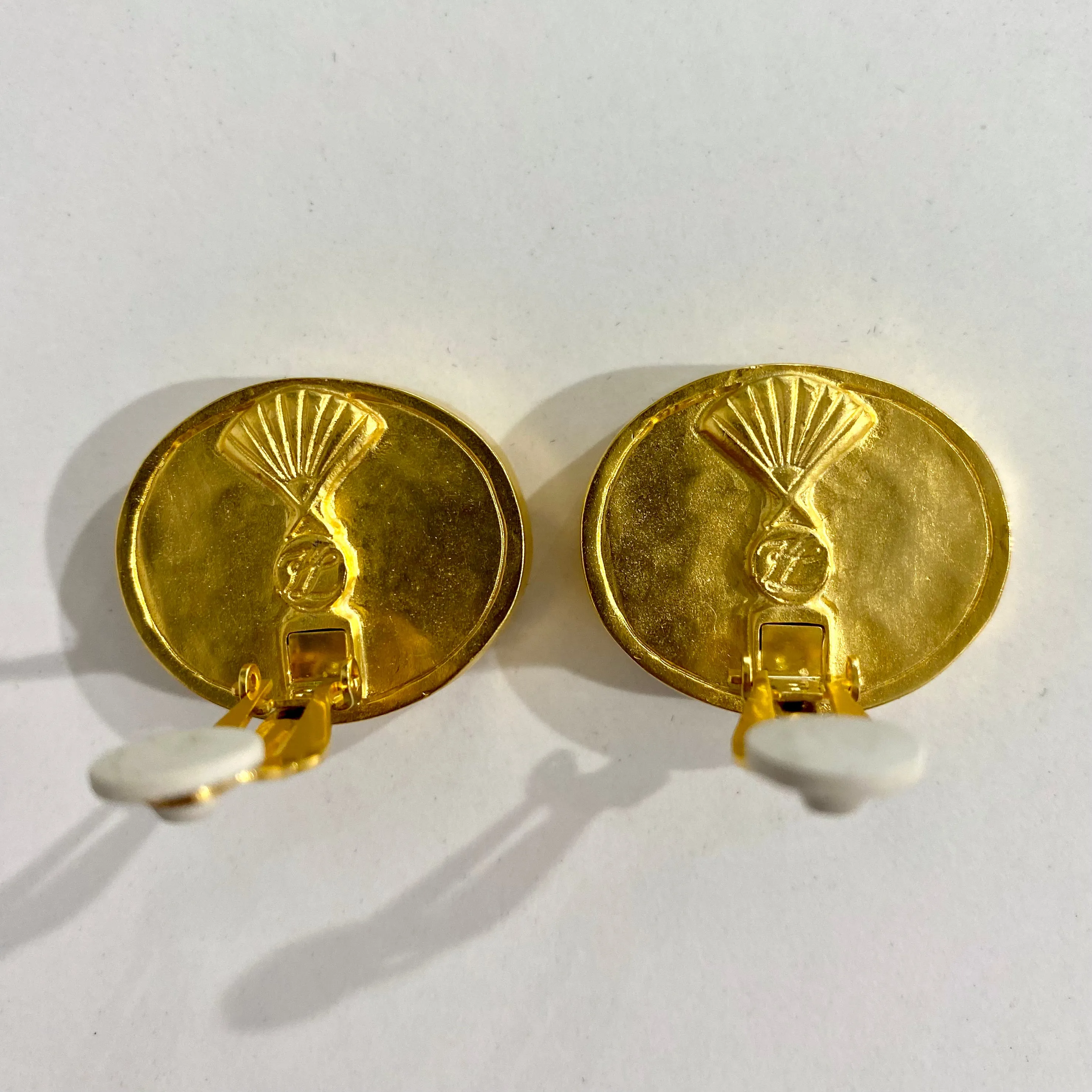 Karl Lagerfeld Vintage Cherub Cameo Earrings