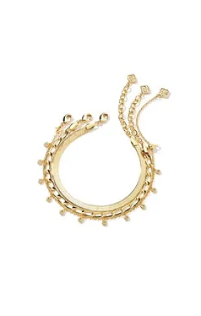 Kassie Set Of 3 Chain Bracelet Gold Metal