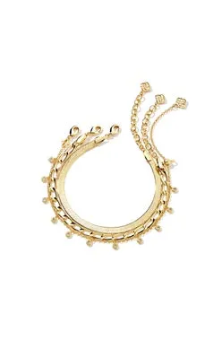 Kassie Set Of 3 Chain Bracelet Gold Metal