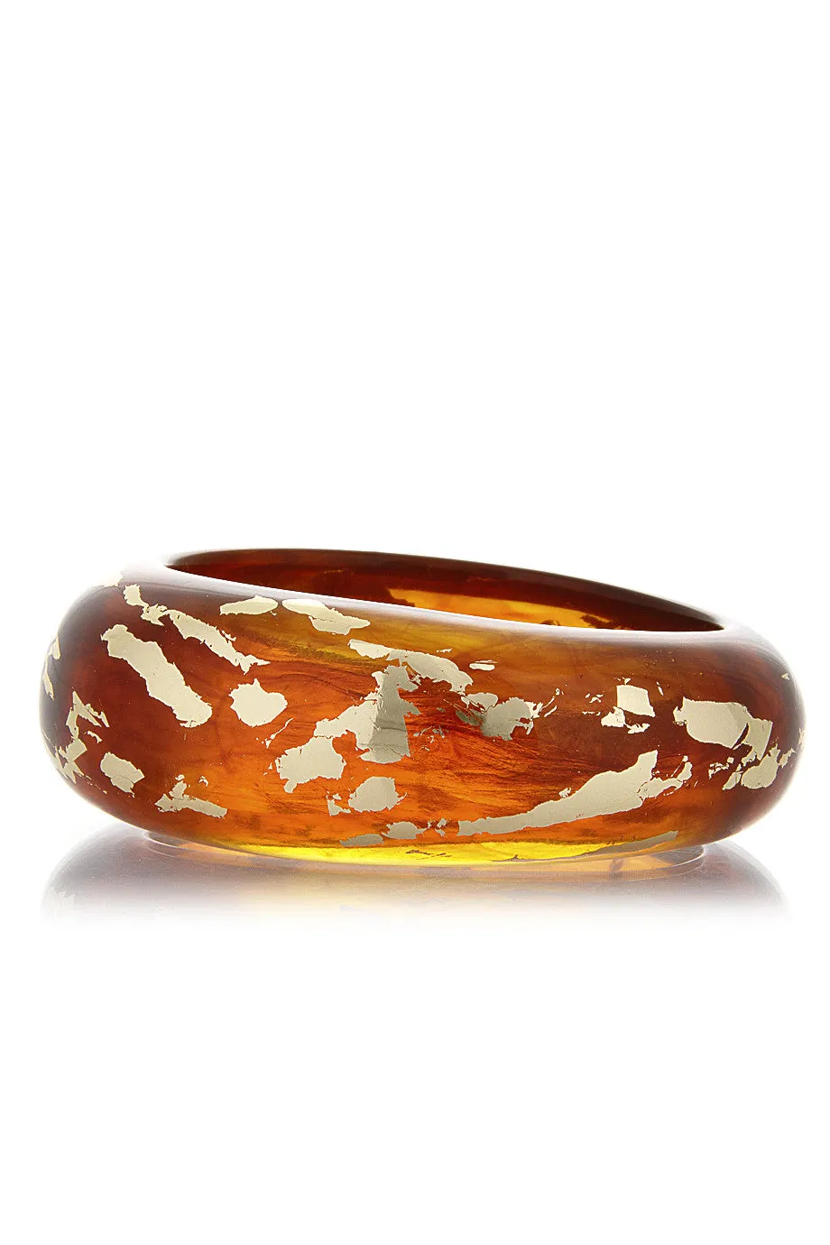 KENNETH JAY LANE SCRAPED Tortoise Gold Bangle