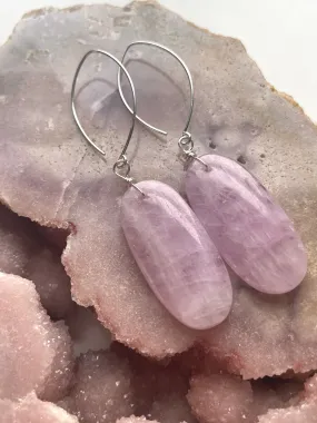 Kunzite Statement Earrings Sterling Silver