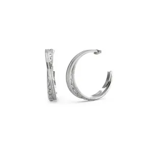 Ladies 52mm Matelasse & Pave Hoops Earrings UBE04585RH