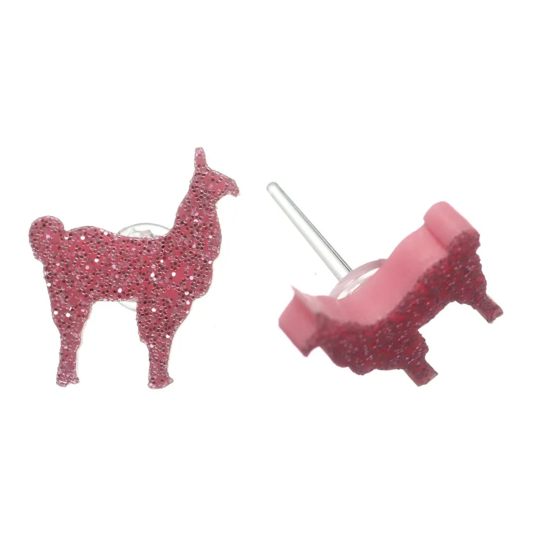 Llama Studs Hypoallergenic Earrings for Sensitive Ears Made with Plastic Posts