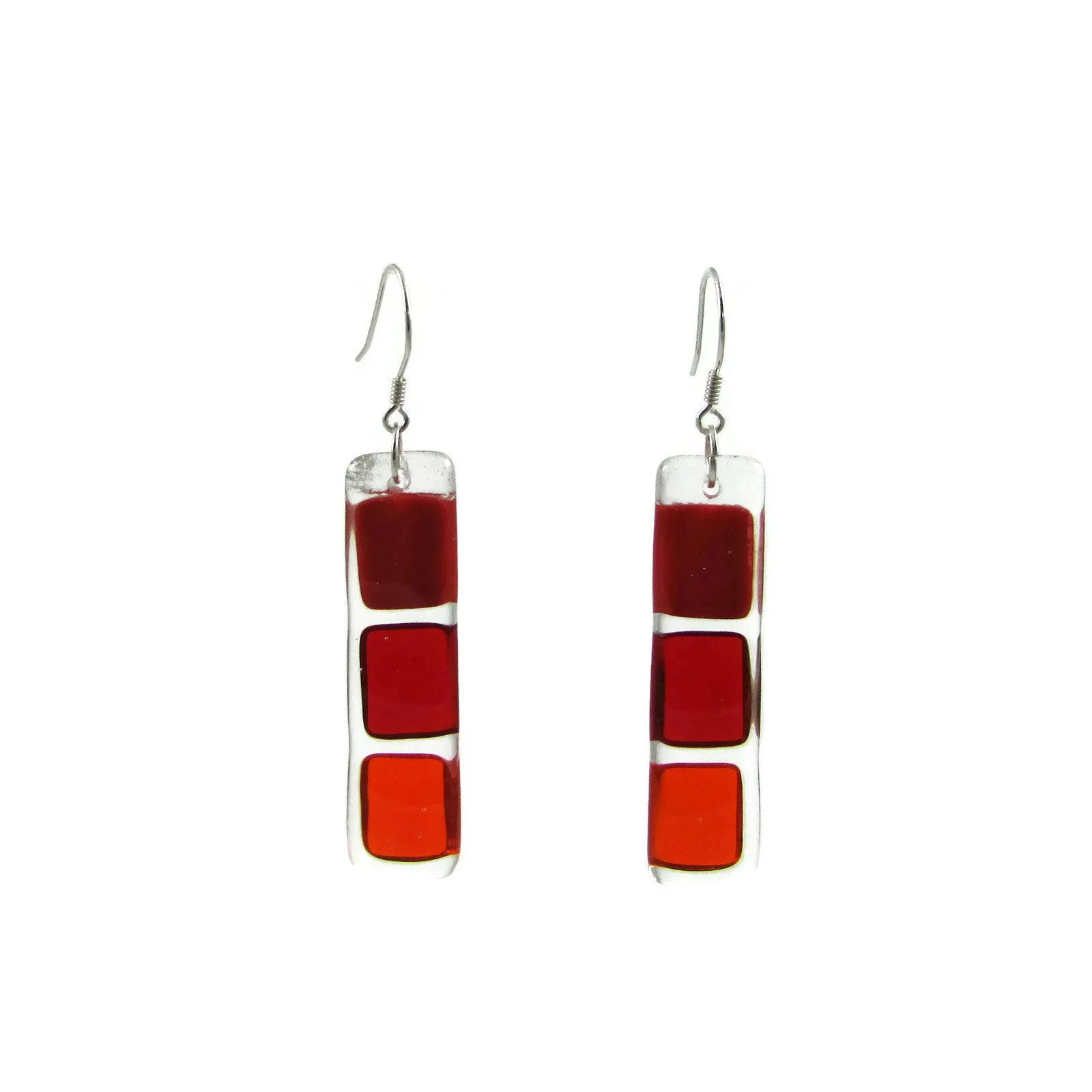 LMOL Glass Earrings - Red