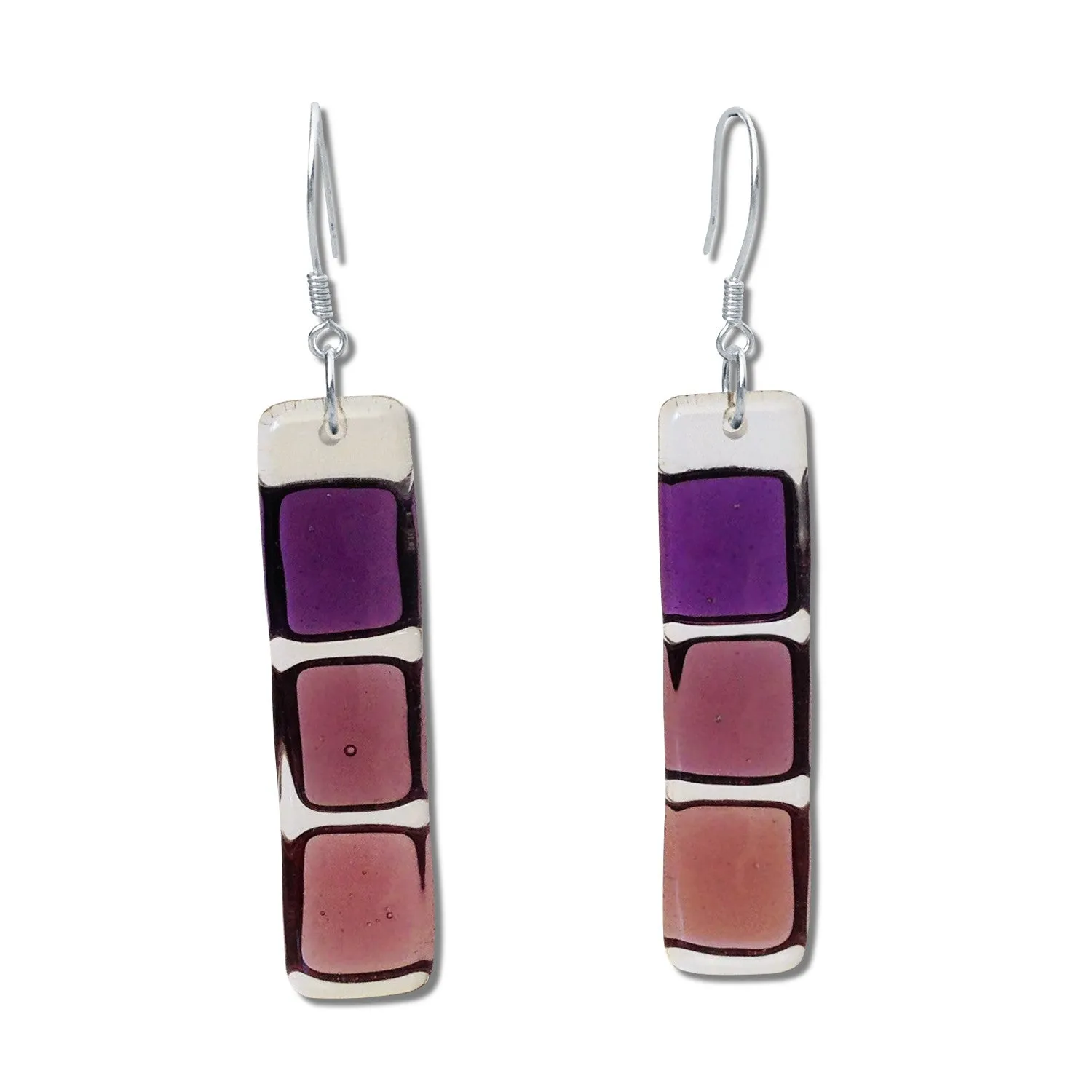 LMOL Glass Earrings - White