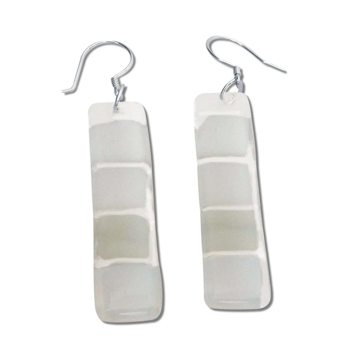 LMOL Glass Earrings - White