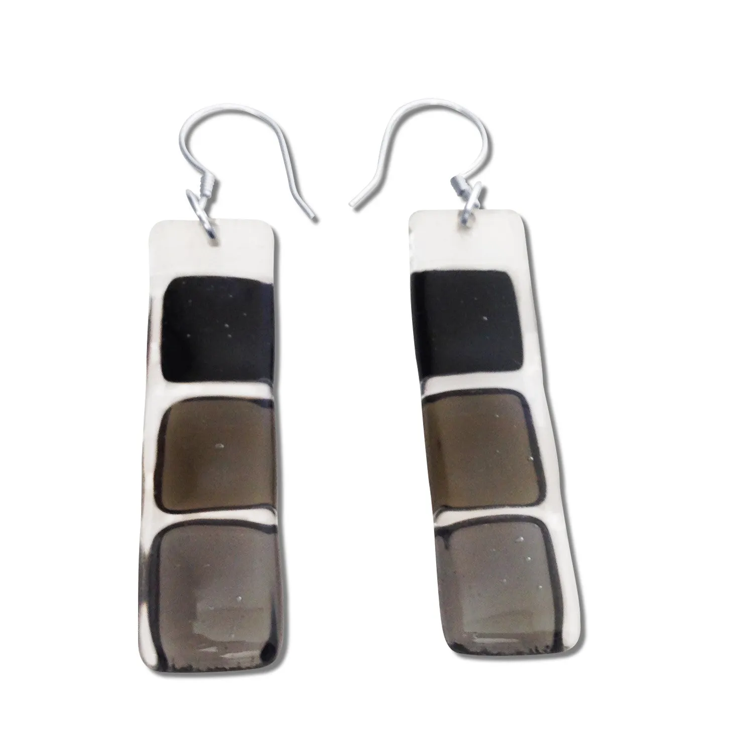 LMOL Glass Earrings - White