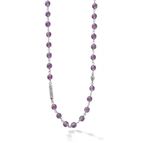 Long Amethyst Beaded Necklace