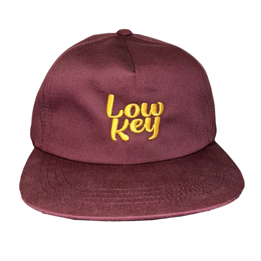 Low Key 5 Panel - Burgundy Hat