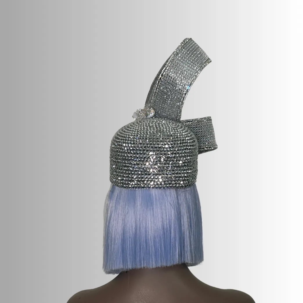 Lumiere Crystal Laden Bubble Hat - Silver