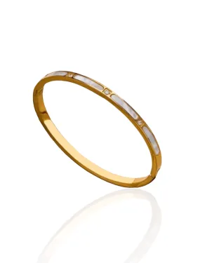 Maria Gold Bangle With Mother Of Pearl