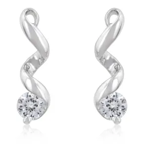 Maria Twist Solitaire CZ Earrings