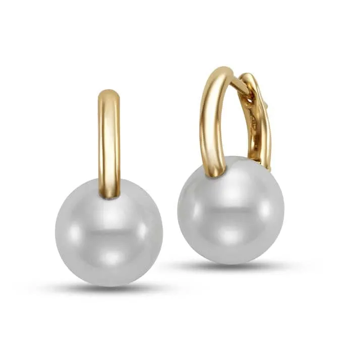 Mastoloni 11-11.5mm Pearl Huggie Earrings in 18K Yellow Gold