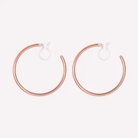 MEDIUM HOOP CLIP-ON EARRINGS IN ROSE GOLD