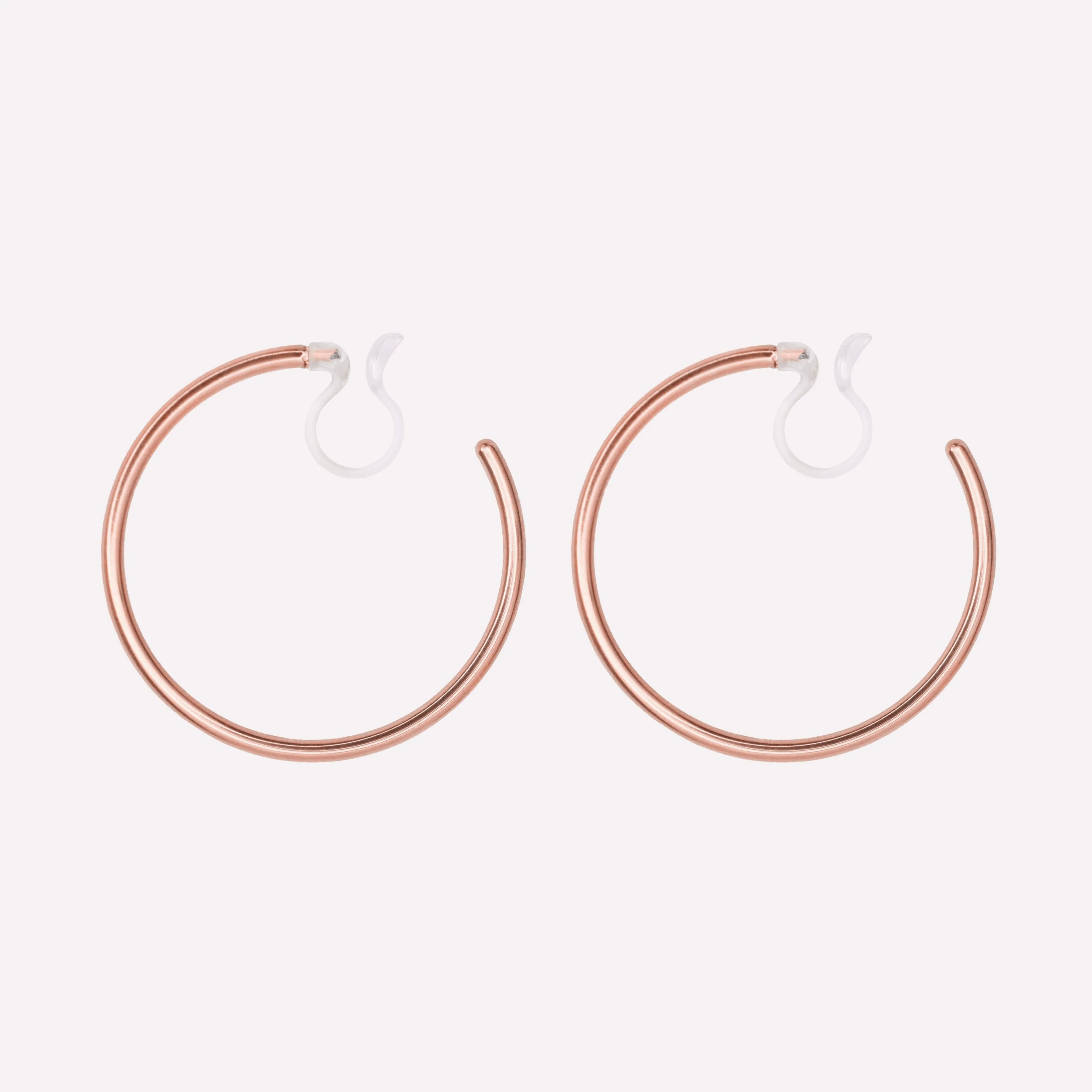 MEDIUM HOOP CLIP-ON EARRINGS IN ROSE GOLD