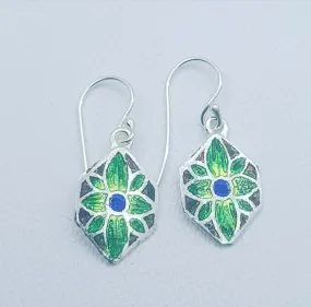 Meenakari enamel drop earrings