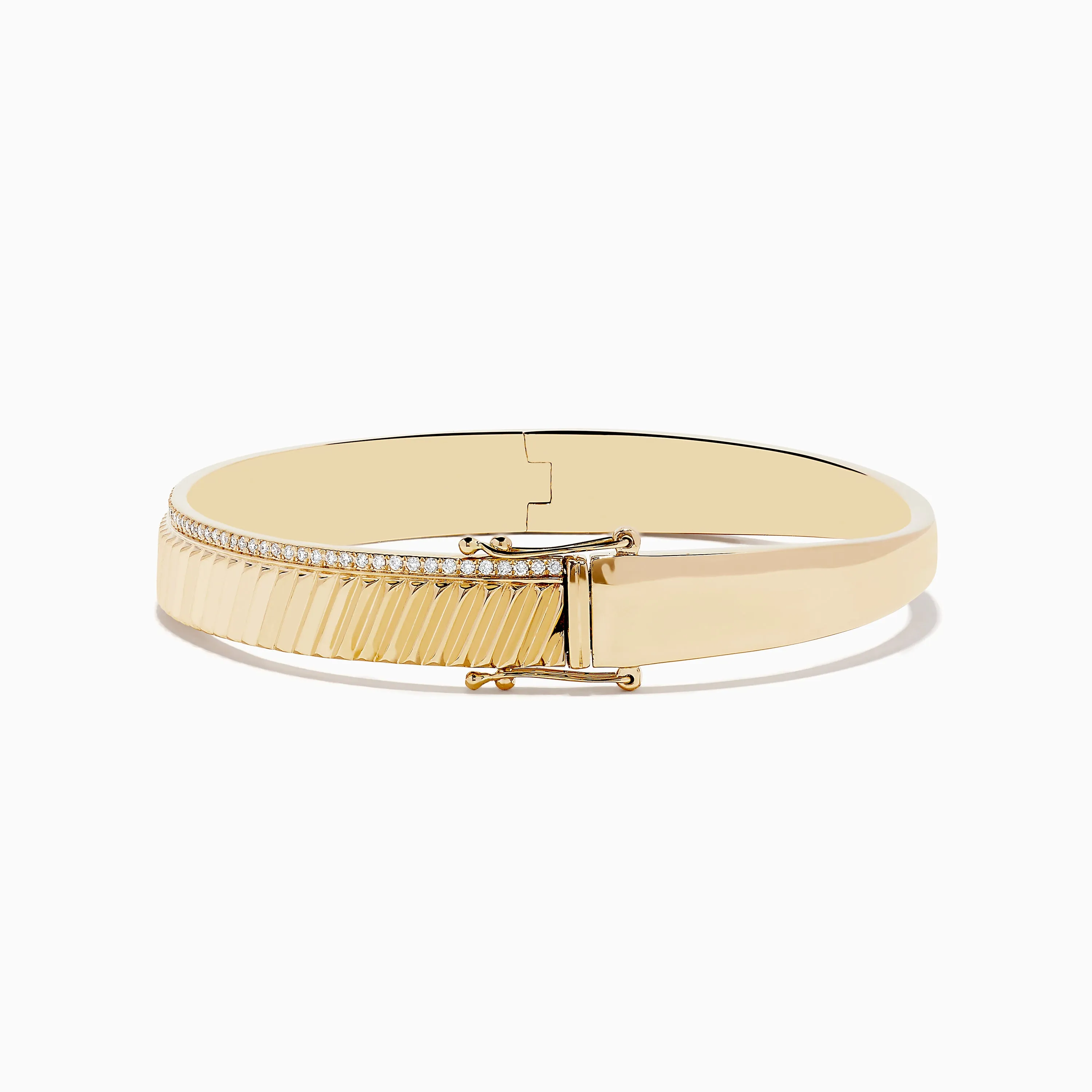 Men's 14K Yellow Gold Diamond Bangle 0.51 TCW