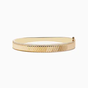 Men's 14K Yellow Gold Diamond Bangle 0.51 TCW