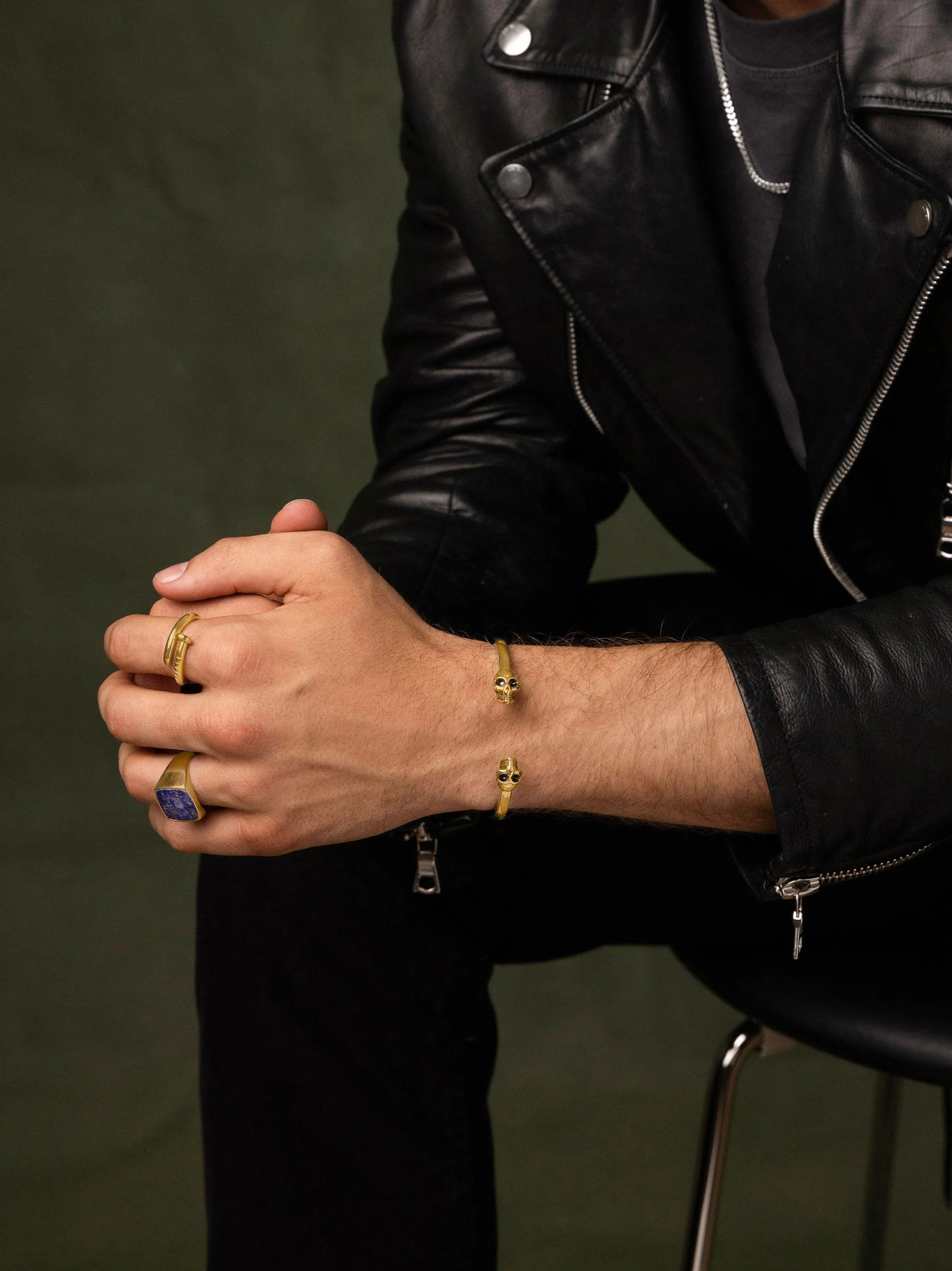 Men's Golden Skull Bangle