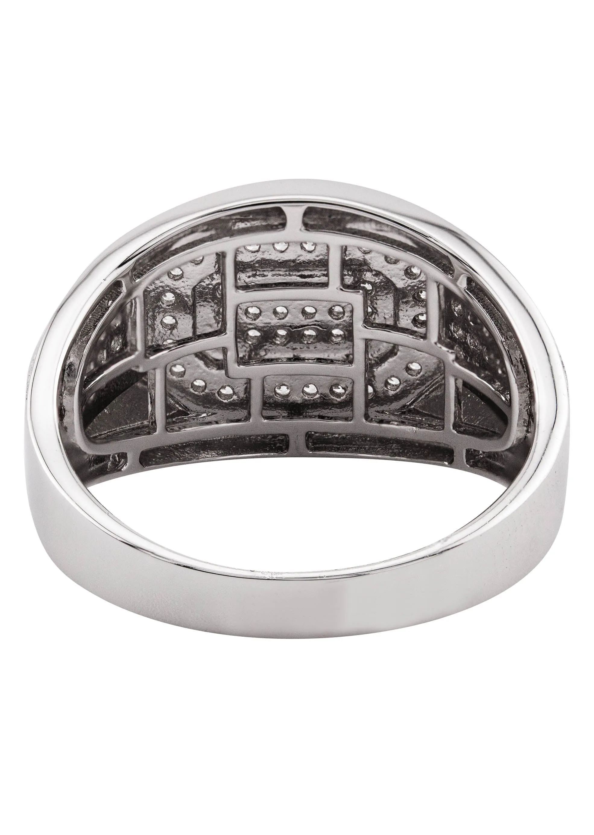 Mens Silver CZ Signet Ring | Appx 6.4 Grams