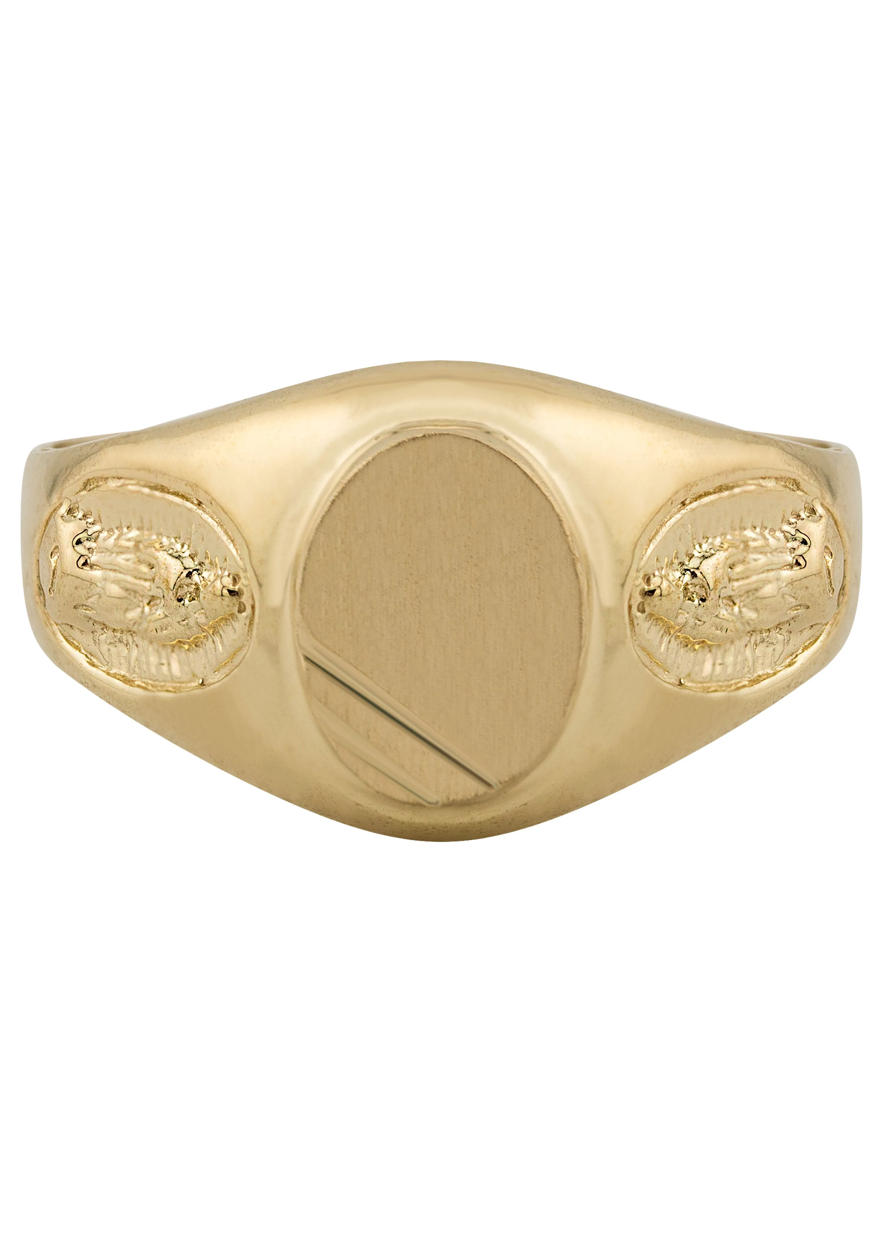 Mens Virgin Mary Signet Ring - 10K Gold | 4 Grams