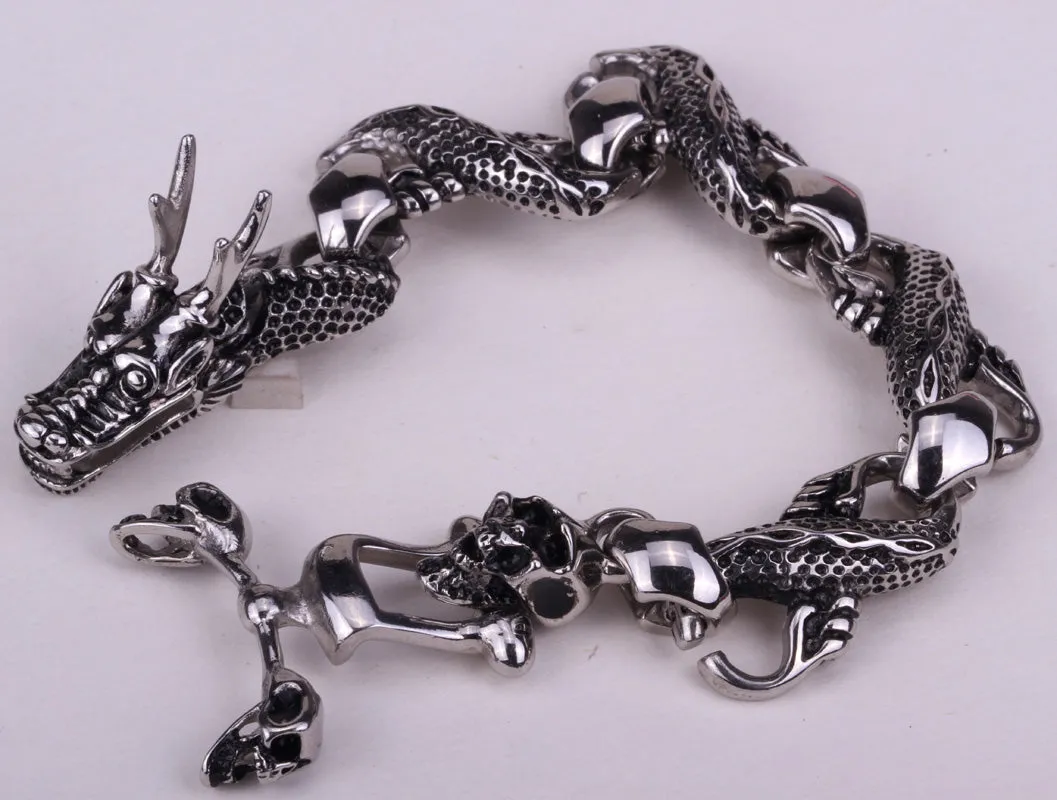 Metal Dragon Skull Chain Bracelet Stainless Steel