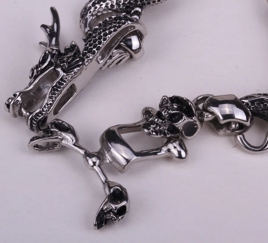 Metal Dragon Skull Chain Bracelet Stainless Steel